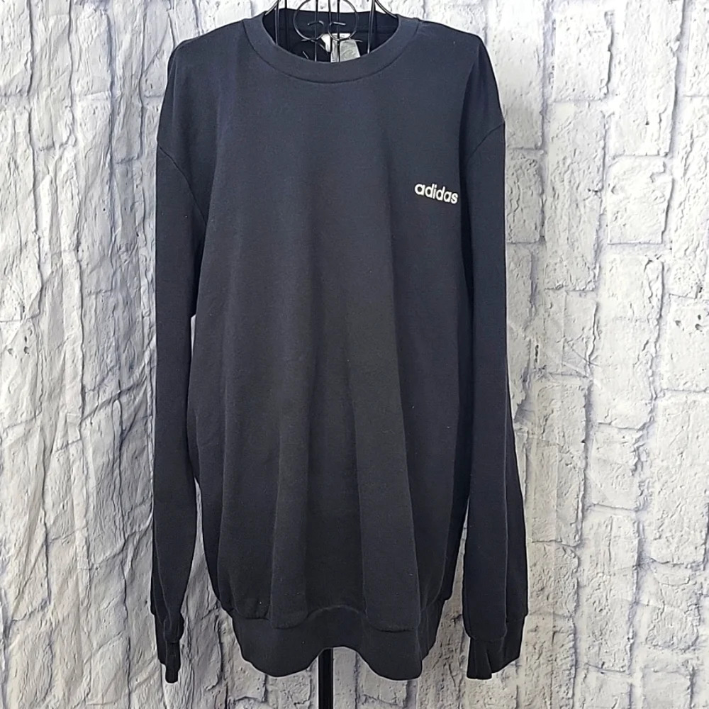 ADIDAS Black Men's‎ Crew Neck Pullover Sweatshirt XL
